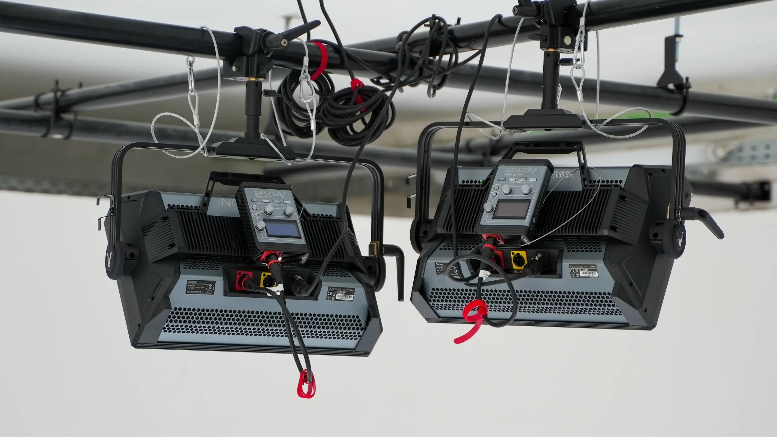 Professional lighting equipment in studio